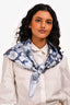 Christian Dior Blue Printed Silk 'Jardin Magique' 90cm Square Scarf