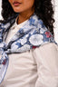 Christian Dior Blue Printed Silk 'Jardin Magique' 90cm Square Scarf