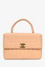 Pre-Loved Chanel™ 1995 Beige Caviar Leather Kelly Mademoiselle Top Handle