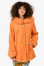 Vintage Orange Mink Fur Wide Collar Cape Style Jacket Size 6