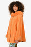 Vintage Orange Mink Fur Wide Collar Cape Style Jacket Size 6
