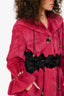 Vintage Purple Mink Fur Crystal Embellished Hooded Coat Size 40