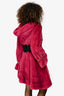 Vintage Purple Mink Fur Crystal Embellished Hooded Coat Size 40