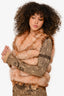 Vintage Pink Fox Fur Lace Detail Vest Jacket Size M