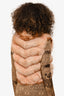Vintage Pink Fox Fur Lace Detail Vest Jacket Size M
