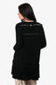 Roberto Cavalli Black Wool Ruffle Detailed Long Cardigan Size 38