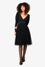 Roberto Cavalli Class Black Lace Detail V Neck Dress Est. Size S