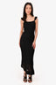 Ferre Black Wool Maxi Dress Size S