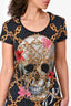 Philipp Plein Black/Gold Crystal Embellished Skull Print T-Shirt Est. Size S
