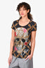 Philipp Plein Black/Gold Crystal Embellished Skull Print T-Shirt Est. Size S