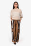 Roberto Cavalli Brown Animal Print Wide Legged Pants Size 40