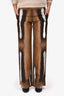 Roberto Cavalli Brown Animal Print Wide Legged Pants Size 40