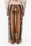 Roberto Cavalli Brown Animal Print Wide Legged Pants Size 40