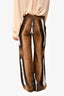 Roberto Cavalli Brown Animal Print Wide Legged Pants Size 40