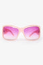 Versace Pink Acrylic Rectangular Framed Sunglasses