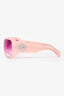 Versace Pink Acrylic Rectangular Framed Sunglasses