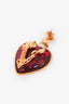 Versace Gold Tone Metal Heart Shaped Logo Ear Pendants