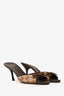 Gucci Brown/Beige Leather/Canvas GG Supreme Mules Size 35.5