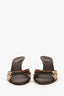 Gucci Brown/Beige Leather/Canvas GG Supreme Mules Size 35.5