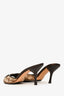 Gucci Brown/Beige Leather/Canvas GG Supreme Mules Size 35.5