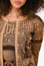 Moschino Gold Metallic Knit Teddy Bear Print Dress + Cardigan Set Size 34