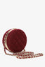 Pre-Loved Chanel™ 2022 Burgundy Tweed Vanity Clutch on Chain