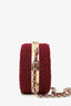 Pre-Loved Chanel™ 2022 Burgundy Tweed Vanity Clutch on Chain