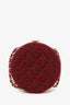Pre-Loved Chanel™ 2022 Burgundy Tweed Vanity Clutch on Chain