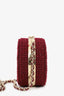 Pre-Loved Chanel™ 2022 Burgundy Tweed Vanity Clutch on Chain