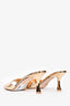 Jimmy Choo Gold Metallic Leather Skye 70 Mules Size 38