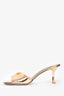 Jimmy Choo Gold Metallic Leather Skye 70 Mules Size 38