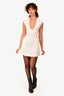 Fenity White Fitted V-Neck Mini Dress Size XS