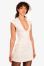 Fenity White Fitted V-Neck Mini Dress Size XS