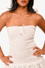 Alive White Eyelet Ruched Mini Strapless Dress Size XS
