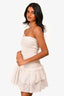Alive White Eyelet Ruched Mini Strapless Dress Size XS