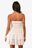 Alive White Eyelet Ruched Mini Strapless Dress Size XS