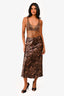 Lioness Leopard Satin Midi Skirt Size XS