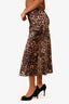 Lioness Leopard Satin Midi Skirt Size XS