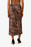 Lioness Leopard Satin Midi Skirt Size XS