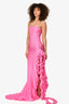 Shani Shemer Pink Ruffle Maxi Dress Size XS