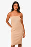 L'acadamie Beige Knit Midi Dress Size XS