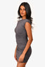 White Fox Charcoal Grey Slinky Mini Dress Size XS