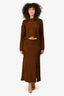 ASTR Brown Sinisa Fuzy Alpaca Blend Sweater Midi Skirt Set Size XS
