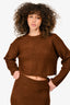 ASTR Brown Sinisa Fuzy Alpaca Blend Sweater Midi Skirt Set Size XS