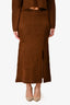 ASTR Brown Sinisa Fuzy Alpaca Blend Sweater Midi Skirt Set Size XS