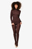 Norma Kamali Brown Top + Stirrup Leggings Set Size XS