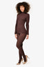 Norma Kamali Brown Top + Stirrup Leggings Set Size XS