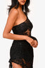Retrofete Black Floral Beaded Asymmetrical Maxi Dress Size S