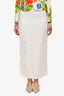L'acadamie by Marianna Leala White Linen Midi Skirt Size XS