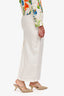 L'acadamie by Marianna Leala White Linen Midi Skirt Size XS